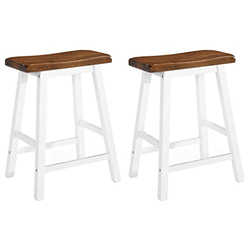 LVHUIDEH Barhocker, 2er Set, Barstühle mit Fußstütze, Tresenhocker für Küche Esszimmer Wohnzimmer Bistros, Stilvolles Design, 45 x 23 x 60 cm, Massivholz von LVHUIDEH