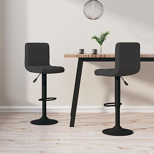 LVHUIDEH Barhocker, 2er Set, Barstühle mit Fußstütze und Rückenlehne, Höhenverstellbar, Tresenhocker für Küche Esszimmer Bistros, Moderne Stil, 40 x 47 x (90-111) cm, Samt + Stahl von LVHUIDEH