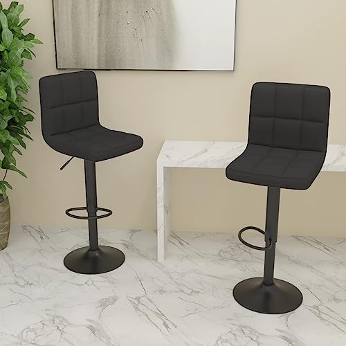 LVHUIDEH Barhocker, 2er Set, Barstühle mit Fußstütze und Rückenlehne, Höhenverstellbar, Tresenhocker für Küche Esszimmer Bistros, Moderne Stil, 40 x 47 x (90-111) cm, Stoff + Stahl von LVHUIDEH