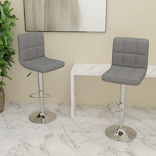 LVHUIDEH Barhocker, 2er Set, Barstühle mit Fußstütze und Rückenlehne, Höhenverstellbar, Tresenhocker für Küche Esszimmer Bistros, Moderne Stil, 40 x 47 x (90-111) cm, Stoff + Stahl von LVHUIDEH