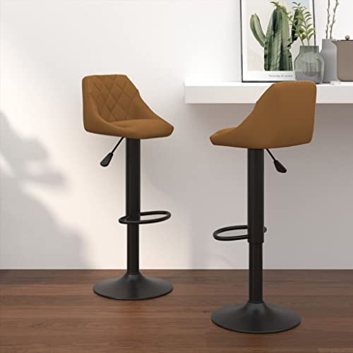 LVHUIDEH Barhocker, 2er Set, Barstühle mit Fußstütze und Rückenlehne, Höhenverstellbar, Tresenhocker für Küche Esszimmer Bistros, Moderne Stil, 46 x 44 x (82-103) cm, Samt + Stahl von LVHUIDEH