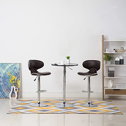 LVHUIDEH Barhocker, 2er Set, Barstühle mit Fußstütze und Rückenlehne, Höhenverstellbar, Tresenhocker für Küche Esszimmer Bistros, Moderne Stil, 50 x 46 x (87-108) cm, Kunstleder + Stahl von LVHUIDEH