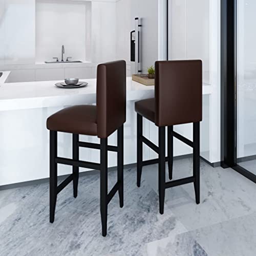 LVHUIDEH Barhocker, 2er Set, Barstuhl mit Fußstützen und Rückenlehne, Küchenstuhl für Küche Wohnzimmer Esszimmer, 41 x 45 x 108 cm, Kunstleder von LVHUIDEH