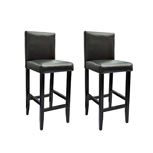 LVHUIDEH Barhocker, 2er Set, Barstuhl mit Fußstützen und Rückenlehne, Küchenstuhl für Küche Wohnzimmer Esszimmer, 41 x 45 x 108 cm, Kunstleder von LVHUIDEH