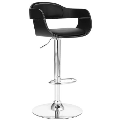 LVHUIDEH Barhocker, Barstühle mit Fußstützen und Rückenlehne, Tresenhocker für Küche Esszimmer Bistros, Moderner-Stil, Höhenverstellbar, 49.5 x 47.5 x (84.5-105.5) cm, Kunstleder von LVHUIDEH