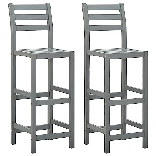 LVHUIDEH Barhocker 2er Set, Holz Barstuhl mit Fußstützen und Rückenlehne, Küchenstuhl für Küche Wohnzimmer Esszimmer, 40 x 36,5 x 110 cm, Massivholz Akazie von LVHUIDEH