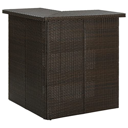 LVHUIDEH Bartisch mit Ablagen, Eck-Stehtisch, Bistrotisch für Garten Pub Wohnung Wohnzimmer Esszimmer, Einfache Montage, 100 x 50 x 105 cm, PE-Rattan + Stahl LVHUIDEH Bartisch mit Ablagen, Eck-Stehtisch, Bistrotisch für Garten Pub Wohnung Wohnzimmer Esszimmer, Einfache Montage, 100 x 50 x 105 cm, PE-Rattan + Stahl von LVHUIDEH