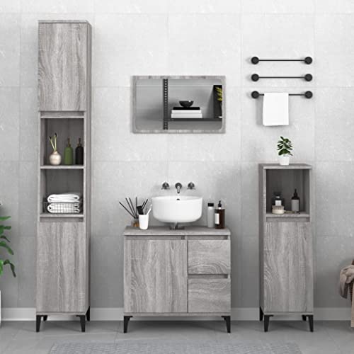 LVHUIDEH Beistellschrank, Badezimmerschrank mit 1 Ablage und 2 Fächer, Modernes-Stil, Schmal, Aufbewahrungsschrank für Wohnzimmer Küche Flur, 30 x 30 x 100 cm, Holzwerkstoff + Metall LVHUIDEH Beistellschrank, Badezimmerschrank mit 1 Ablage und 2 Fächer, Modernes-Stil, Schmal, Aufbewahrungsschrank für Wohnzimmer Küche Flur, 30 x 30 x 100 cm, Holzwerkstoff + Metall von LVHUIDEH