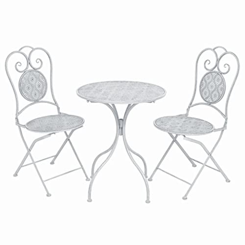 LVHUIDEH Bistro-Set, Gartenmöbel-Set (1 Tisch 2 Stühle), Balkonmöbel-Set für 2 Personen, Essgruppe, 3er Set, 60 x 60 x 72 cm, Stahl von LVHUIDEH