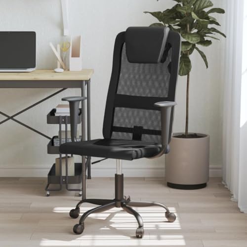 LVHUIDEH Bürostuhl Ergonomisch Schreibtischstuhl Höhenverstellbar Gaming Stuhl Computerstuhl Office Chair 360° Drehstuhl Tragfähigkeit 110 kg, 67 x 68 x 116 cm, Netzstoff und Kunstleder von LVHUIDEH