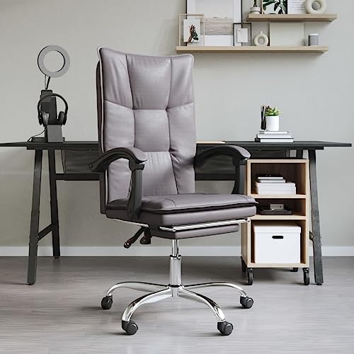 LVHUIDEH Bürostuhl mit Liegefunktion Ergonomisch Schreibtischstuhl Höhenverstellbar Büro Stuhl Gaming Stuhl Computerstuhl Office Chair 360° Drehstuhl, 63 x 56 x (112,5-122) cm, Kunstleder von LVHUIDEH
