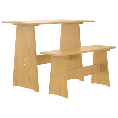 LVHUIDEH Esstisch mit Bank, Essgruppe, Holztisch, Einfache Montage, 100 x 60 x 73 cm, Massives Kiefernholz LVHUIDEH Esstisch mit Bank, Essgruppe, Holztisch, Einfache Montage, 100 x 60 x 73 cm, Massives Kiefernholz von LVHUIDEH