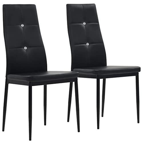 LVHUIDEH Esszimmerstühle, 2er Set, Esstisch Stühle für Esszimmer Küche, Ergonomischen Design, Langlebig, Wohnzimmerstuhl, 43 x 43.5 x 96 cm, Kunstleder + Holz-Rahmen + Stahl-Beine von LVHUIDEH