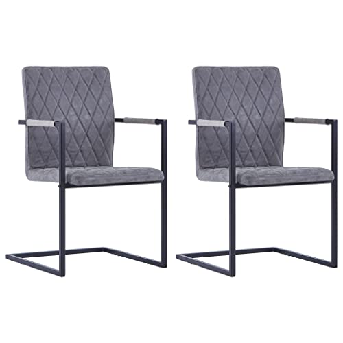 LVHUIDEH Esszimmerstühle, 2er Set, Freischwinger für Esszimmer Küche, Ergonomischen Design, Langlebig, Wohnzimmerstuhl, 53 x 61 x 88.2 cm, Kunstleder-Bezug + Stahl-Rahmen von LVHUIDEH