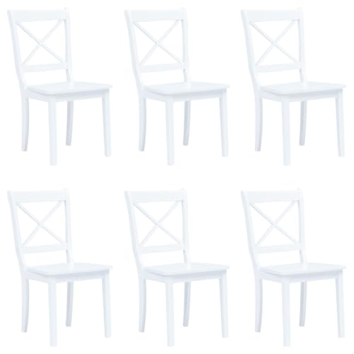LVHUIDEH Esszimmerstühle, 6er Set, Esstisch Stühle für Esszimmer Küche, Ergonomischen Design, Langlebig, Wohnzimmerstuhl, 45.5 x 52 x 90 cm, Gummiholz Massiv von LVHUIDEH
