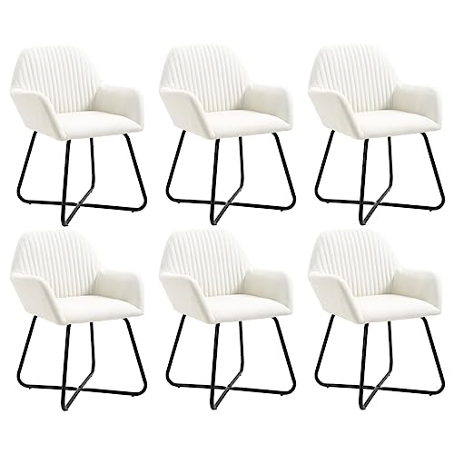 LVHUIDEH Esszimmerstühle, 6et Set, Esstisch Stühle für Esszimmer Küche, Ergonomischen Design, Langlebig, Wohnzimmerstuhl, 61 x 61 x 84 cm, Stoff und Stahlbeine von LVHUIDEH