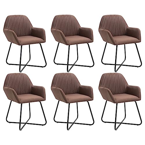 LVHUIDEH Esszimmerstühle, 6et Set, Esstisch Stühle für Esszimmer Küche, Ergonomischen Design, Langlebig, Wohnzimmerstuhl, 61 x 61 x 84 cm, Stoff und Stahlbeine von LVHUIDEH