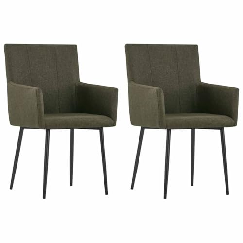 LVHUIDEH Esszimmerstühle mit Armlehnen, 2er Set, Esstisch Stühle für Esszimmer Küche, Ergonomischen Design, Langlebig, Wohnzimmerstuhl, 52 x 59.5 x 93 cm, Stoffbezug + Metallrahmen von LVHUIDEH