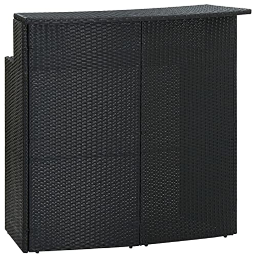 LVHUIDEH Garten-Bartisch Schwarz 120x55x110 cm Poly Rattan von LVHUIDEH