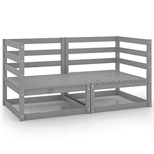 LVHUIDEH Garten-Ecksofas 2er Set Grau Massivholz Kiefer LVHUIDEH Garten-Ecksofas 2er Set Grau Massivholz Kiefer von LVHUIDEH