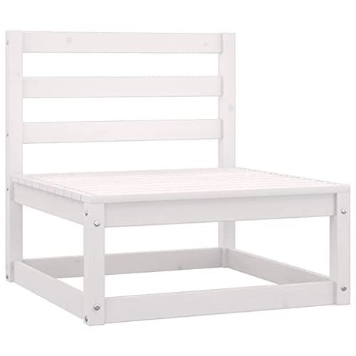 LVHUIDEH Garten-Mittelsofa Weiß Massivholz Kiefer von LVHUIDEH