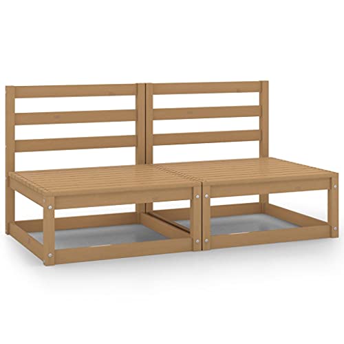 LVHUIDEH Garten-Mittelsofas 2er Set Honigbraun Massivholz Kiefer LVHUIDEH Garten-Mittelsofas 2er Set Honigbraun Massivholz Kiefer von LVHUIDEH