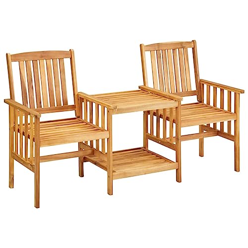 LVHUIDEH Gartenstühle mit Teetisch 159x61x92 cm Massivholz Akazie von LVHUIDEH