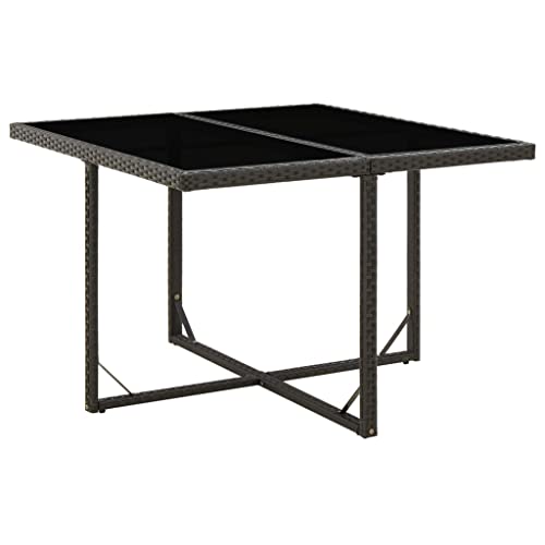 LVHUIDEH Gartentisch Schwarz 109x107x74 cm Poly Rattan und Glas LVHUIDEH Gartentisch Schwarz 109x107x74 cm Poly Rattan und Glas von LVHUIDEH