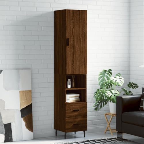 LVHUIDEH Highboard, Sideboard, Beistellschrank, Aufbewahrungsschrank, Buffetschrank für Wohnzimmer Esszimmer Flur, Langlebig und Robust, Braun Eichen-Optik 34,5x34x180 cm, Holzwerkstoff LVHUIDEH Highboard, Sideboard, Beistellschrank, Aufbewahrungsschrank, Buffetschrank für Wohnzimmer Esszimmer Flur, Langlebig und Robust, Braun Eichen-Optik 34,5x34x180 cm, Holzwerkstoff von LVHUIDEH