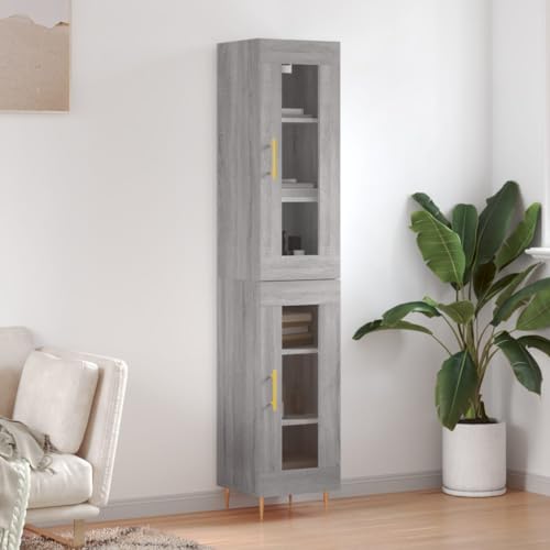 LVHUIDEH Highboard, Sideboard, Beistellschrank, Aufbewahrungsschrank, Buffetschrank für Wohnzimmer Esszimmer Flur, Langlebig und Robust, Grau Sonoma, 34,5x34x180 cm, Holzwerkstoff LVHUIDEH Highboard, Sideboard, Beistellschrank, Aufbewahrungsschrank, Buffetschrank für Wohnzimmer Esszimmer Flur, Langlebig und Robust, Grau Sonoma, 34,5x34x180 cm, Holzwerkstoff von LVHUIDEH