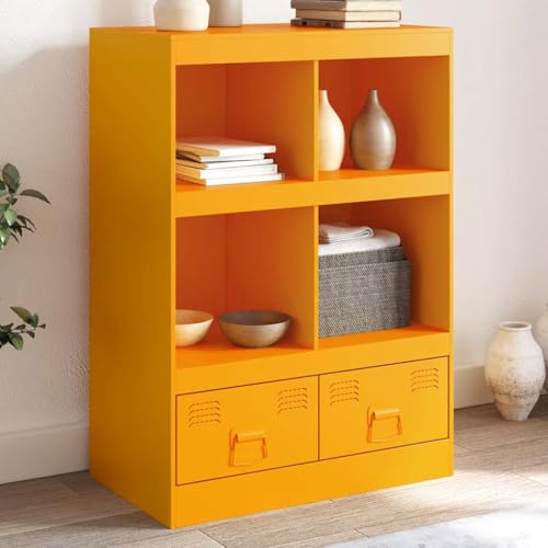 LVHUIDEH Highboard, Sideboard, Beistellschrank, Aufbewahrungsschrank, Buffetschrank für Wohnzimmer Esszimmer Flur, Langlebig und Robust, Senfgelb, 67x39x95 cm, Stahl LVHUIDEH Highboard, Sideboard, Beistellschrank, Aufbewahrungsschrank, Buffetschrank für Wohnzimmer Esszimmer Flur, Langlebig und Robust, Senfgelb, 67x39x95 cm, Stahl von LVHUIDEH
