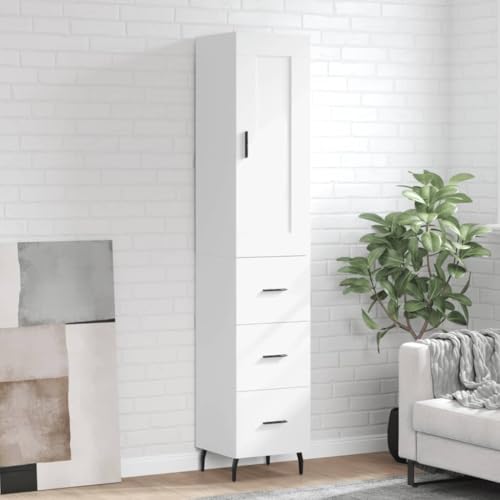 LVHUIDEH Highboard, Sideboard, Beistellschrank, Aufbewahrungsschrank, Buffetschrank für Wohnzimmer Esszimmer Flur, Langlebig und Robust, Weiß, 34,5x34x180 cm, Holzwerkstoff LVHUIDEH Highboard, Sideboard, Beistellschrank, Aufbewahrungsschrank, Buffetschrank für Wohnzimmer Esszimmer Flur, Langlebig und Robust, Weiß, 34,5x34x180 cm, Holzwerkstoff von LVHUIDEH
