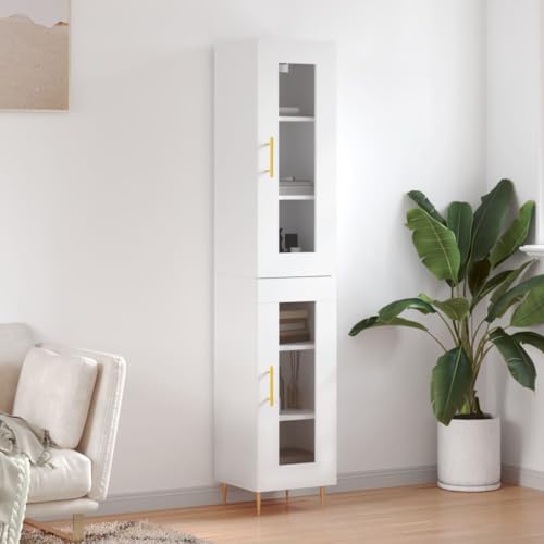 LVHUIDEH Highboard, Sideboard, Beistellschrank, Aufbewahrungsschrank, Buffetschrank für Wohnzimmer Esszimmer Flur, Langlebig und Robust, Weiß, 34,5x34x180 cm, Holzwerkstoff LVHUIDEH Highboard, Sideboard, Beistellschrank, Aufbewahrungsschrank, Buffetschrank für Wohnzimmer Esszimmer Flur, Langlebig und Robust, Weiß, 34,5x34x180 cm, Holzwerkstoff von LVHUIDEH