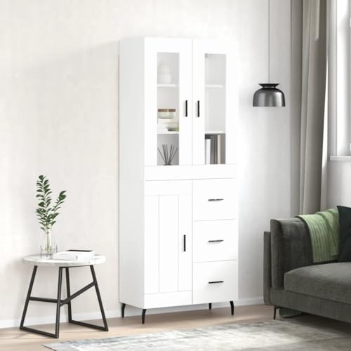 LVHUIDEH Highboard, Sideboard, Beistellschrank, Aufbewahrungsschrank, Buffetschrank für Wohnzimmer Esszimmer Flur, Langlebig und Robust, Weiß, 69,5x34x180 cm, Holzwerkstoff LVHUIDEH Highboard, Sideboard, Beistellschrank, Aufbewahrungsschrank, Buffetschrank für Wohnzimmer Esszimmer Flur, Langlebig und Robust, Weiß, 69,5x34x180 cm, Holzwerkstoff von LVHUIDEH