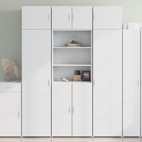 LVHUIDEH Highboard, Sideboard, Beistellschrank, Aufbewahrungsschrank, Buffetschrank für Wohnzimmer Esszimmer Flur, Langlebig und Robust, Weiß, 70x42,5x185 cm, Holzwerkstoff von LVHUIDEH