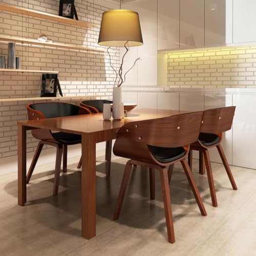 LVHUIDEH Hochwertiger Küchenstühle, Ergonomischen Design, Esstisch Stühle, Esszimmerstühle für Esszimmer Küche Besprechungsraum, 4er Set, 53 x 52 x 70 cm, Bugholz und Kunstleder von LVHUIDEH