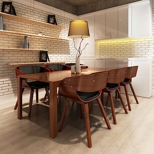 LVHUIDEH Hochwertiger Küchenstühle, Ergonomischen Design, Esstisch Stühle, Esszimmerstühle für Esszimmer Küche Besprechungsraum, 6er Set, 53 x 52 x 70 cm, Bugholz und Kunstleder von LVHUIDEH
