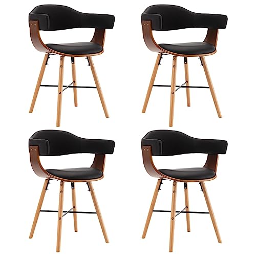 LVHUIDEH Hochwertiger Stühle, 4er Set, Ergonomischen Design, Sessel, Langlebig und Pflegeleicht, Esszimmerstuhl für Esszimmer Küche, 52.5 x 47 x 75.5 cm, Kunstleder und Bugholz von LVHUIDEH