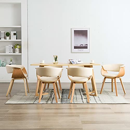 LVHUIDEH Hochwertiger Stühle, 6er Set, Ergonomischen Design, Esstisch Stühle, Esszimmerstuhl für Esszimmer Küche Besprechungsraum, 59.5 x 51 x 72 cm, Bugholz und Kunstleder von LVHUIDEH