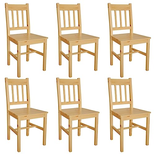 LVHUIDEH Hochwertiger Stühle, 6er Set, Ergonomischen Design, Esstisch Stühle mit Hohe Rückenlehne, Esszimmerstühle für Esszimmer Küche, 41.5 x 45.5 x 86 cm, Kiefernholz von LVHUIDEH