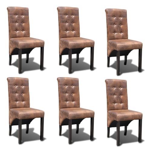 LVHUIDEH Hochwertiger Stühle, 6er Set, Ergonomischen Design, Esstisch Stühle mit Hohe Rückenlehne, Esszimmerstühle für Esszimmer Küche, 42 x 56 x 95 cm, Kunstleder von LVHUIDEH
