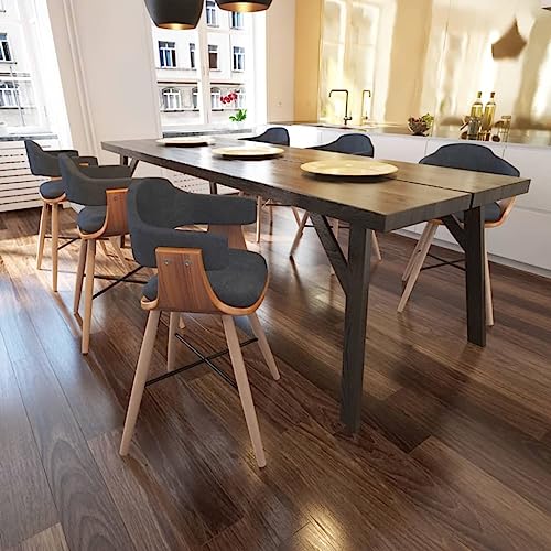 LVHUIDEH Hochwertiger Stühle, 6er Set, Ergonomischen Design, Sessel, Langlebig und Pflegeleicht, Esszimmerstuhl für Esszimmer Küche, 53 x 45 x 76 cm, Bugholz und Stoff von LVHUIDEH