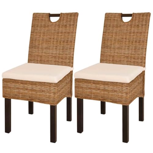 LVHUIDEH Hochwertiger Stuhl, 2er Set, Ergonomischen Design, Langlebig und Pflegeleicht, Esszimmerstuhl für Esszimmer Küche, 46 x 57 x 96 cm, Kubu-Rattan + Mango-Massivholz LVHUIDEH Hochwertiger Stuhl, 2er Set, Ergonomischen Design, Langlebig und Pflegeleicht, Esszimmerstuhl für Esszimmer Küche, 46 x 57 x 96 cm, Kubu-Rattan + Mango-Massivholz von LVHUIDEH