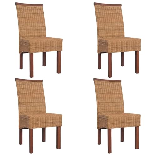 LVHUIDEH Hochwertiger Stuhl, 4er Set, Ergonomischen Design, Gartenstühle, Langlebig und Pflegeleicht, Esszimmerstuhl für Esszimmer Küche, 47 x 50 x 97 cm, Massives Mangoholz + echtes Rattan LVHUIDEH Hochwertiger Stuhl, 4er Set, Ergonomischen Design, Gartenstühle, Langlebig und Pflegeleicht, Esszimmerstuhl für Esszimmer Küche, 47 x 50 x 97 cm, Massives Mangoholz + echtes Rattan von LVHUIDEH