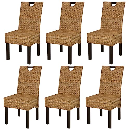 LVHUIDEH Hochwertiger Stuhl, 6er Set, Ergonomischen Design, Gartenstühle, Langlebig und Pflegeleicht, Esszimmerstuhl für Esszimmer Küche, 46 x 57 x 96 cm, Kubu-Rattan + Mangoholz LVHUIDEH Hochwertiger Stuhl, 6er Set, Ergonomischen Design, Gartenstühle, Langlebig und Pflegeleicht, Esszimmerstuhl für Esszimmer Küche, 46 x 57 x 96 cm, Kubu-Rattan + Mangoholz von LVHUIDEH