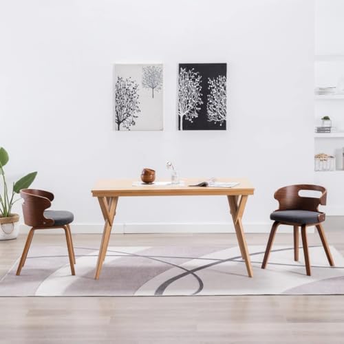 LVHUIDEH Hochwertiger Stuhl, Ergonomischen Design, Esszimmerstühle für Esszimmer Küche Besprechungsraum, 2er Set, 48 x 49 x 68 cm, Bugholz und Stoff von LVHUIDEH