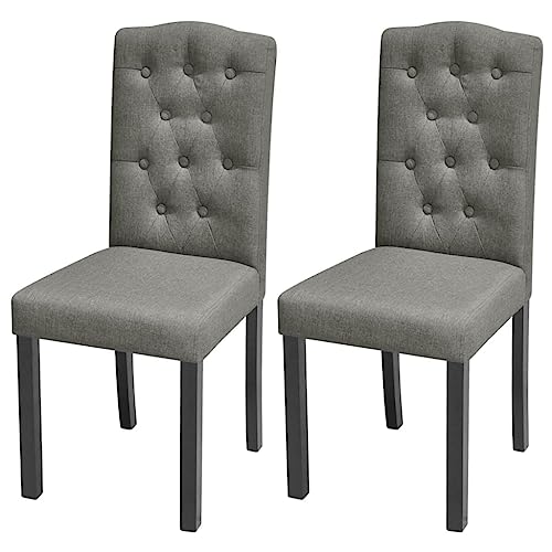 LVHUIDEH Hochwertiger Stuhl, Modernen Essstuhl mit Hohe Rückenlehne, Ergonomischen Design, Esszimmerstühle für Esszimmer Küche, 2er Set, 42 x 53 x 95 cm, Grau Stoff von LVHUIDEH