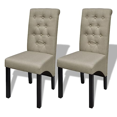 LVHUIDEH Hochwertiger Stuhl, Modernen Essstuhl mit Hohe Rückenlehne, Ergonomischen Design, Esszimmerstühle für Esszimmer Küche, 2er Set, 42 x 55,5 x 95 cm, Beige Stoff von LVHUIDEH