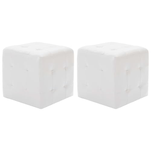 LVHUIDEH Houseware Pouf Fußhocker 2er Set 30 x 30 x 30 cm Holzrahmen und Kunstleder LVHUIDEH Houseware Pouf Fußhocker 2er Set 30 x 30 x 30 cm Holzrahmen und Kunstleder von LVHUIDEH