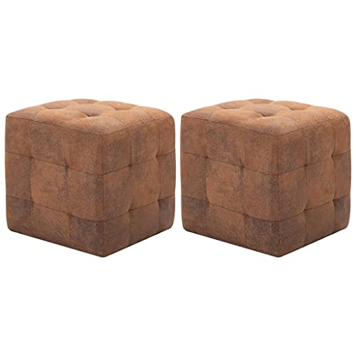 LVHUIDEH Houseware Pouf Fußhocker 2er Set 30 x 30 x 30 cm Holzrahmen und Wildleder-Optik LVHUIDEH Houseware Pouf Fußhocker 2er Set 30 x 30 x 30 cm Holzrahmen und Wildleder-Optik von LVHUIDEH